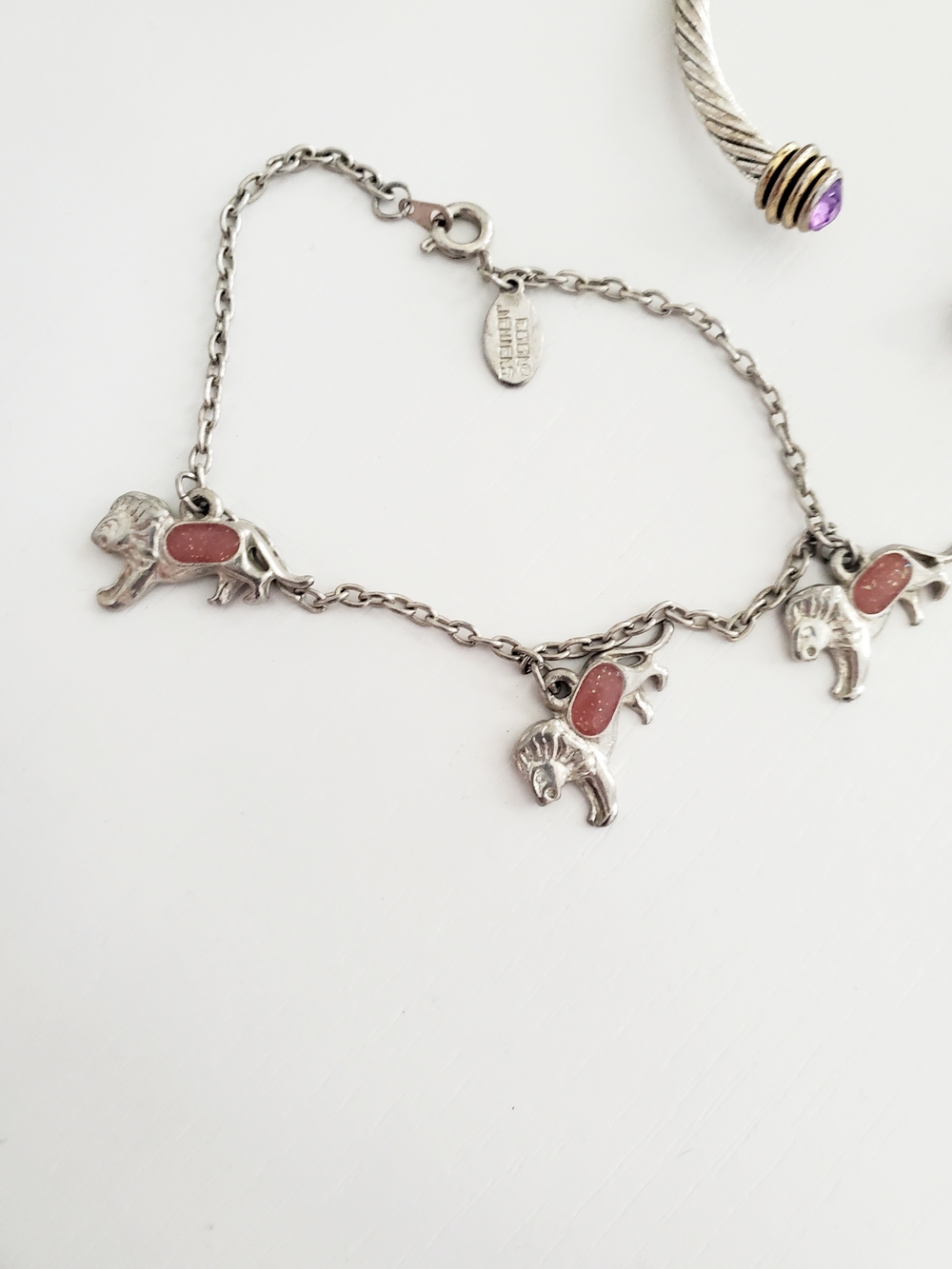 Silver-Tone Mixed Bracelet Set with Purple Accents - Picture 3 of 7